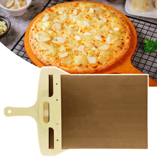 Sliding Pizza Peel with Hanging Hole Convenient Pizza Spatula Paddle Non-stick Pizza Shovel for Home Kitchen