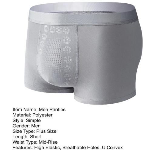 Эластичная талия со средней посадкой, U-образные выпуклые мужские трусики, массажные частицы, дышащие шорты с отверстиями, трусы, повседневная одежда