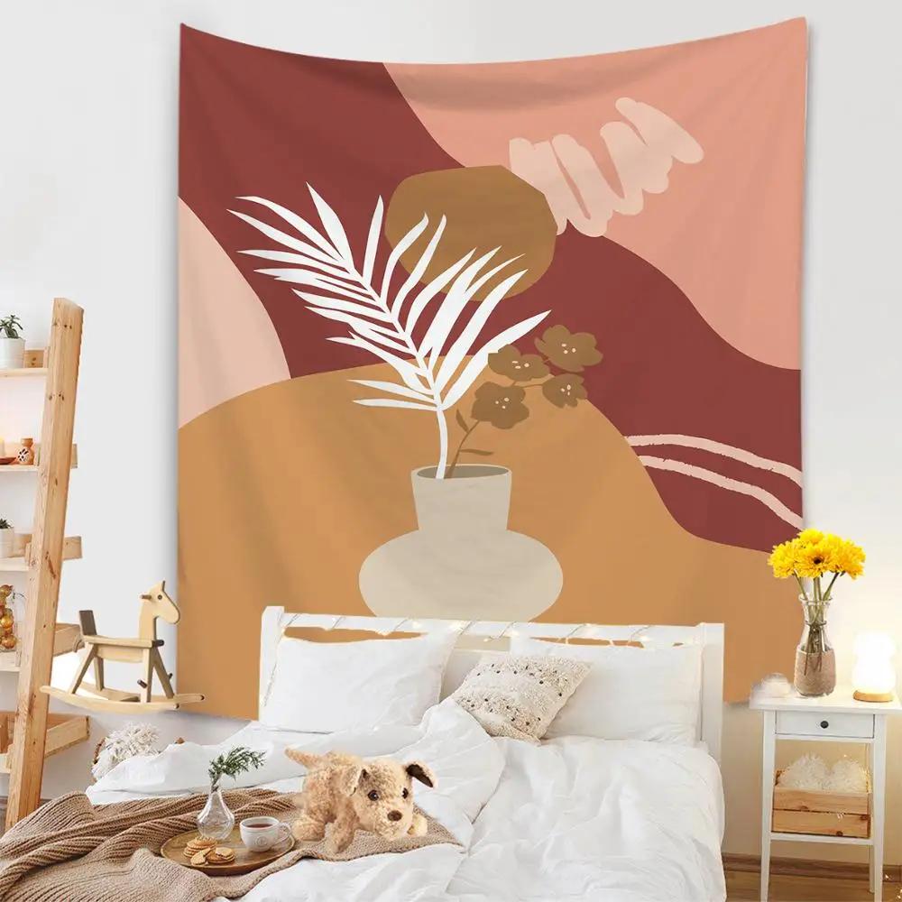 Гобелен для гостиной, фоновая роспись, пляжный коврик, украшение для дома, простой и свежий персонаж, настенный