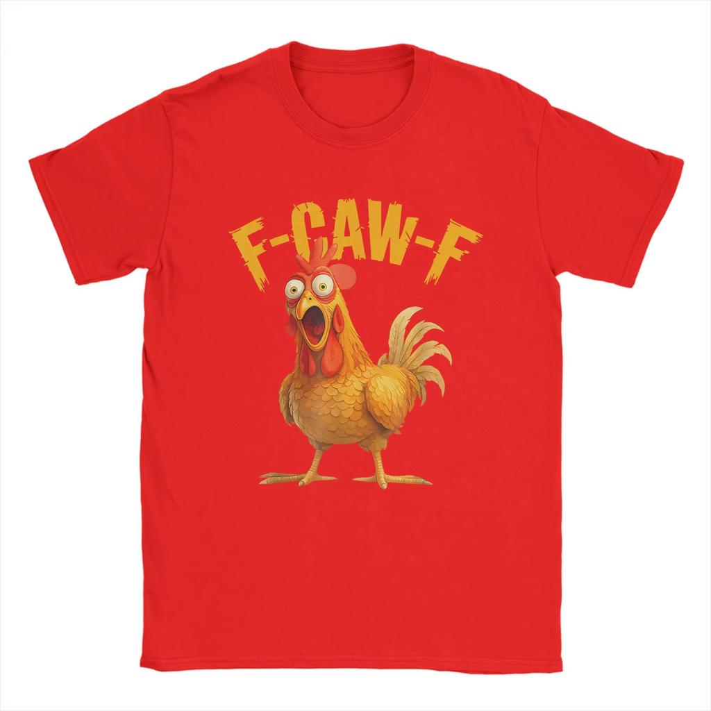 Смешная F Caw F Курица FCAWF Курица Футболка Мужская Смешная 100% Хлопок Футболка Круглый Вырез Короткий Рукав Футболки Идея для Подарка Одежда