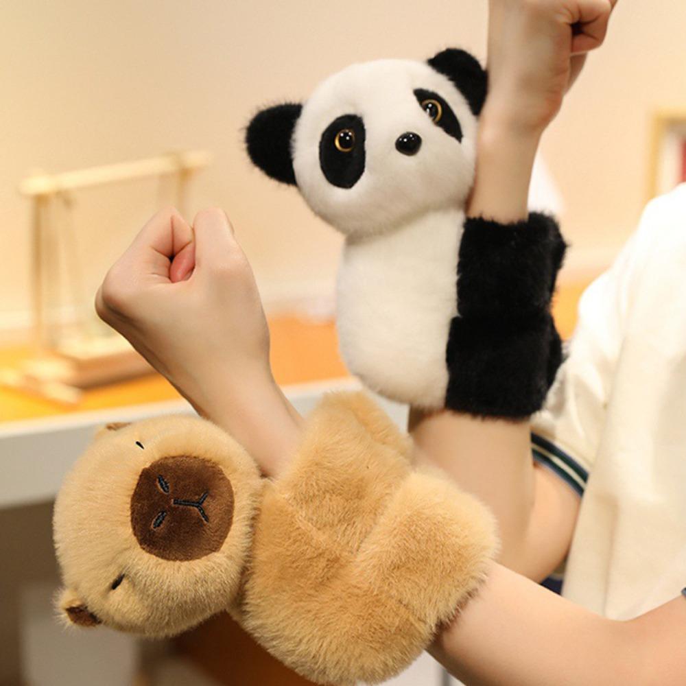 Панда Животное Плюшевый Браслет на Запястье Обезьяна Плюшевая Кукла Браслет-Хлопушка Капибара Браслет-Хлопушка Дети