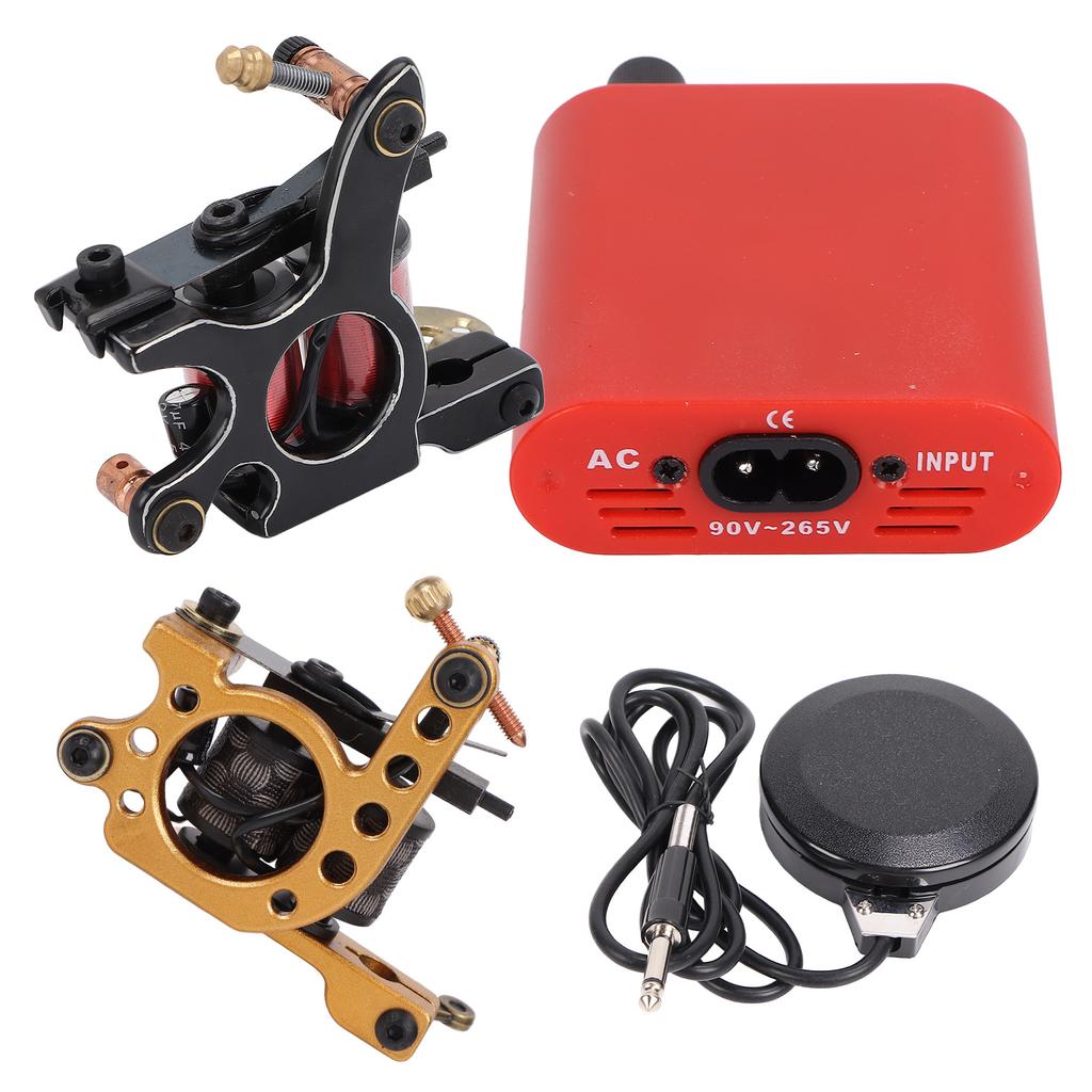 Complete Tattoo Machine Kit Professional Tattoo Beginner Kit Power Supply Needle Clip Cord