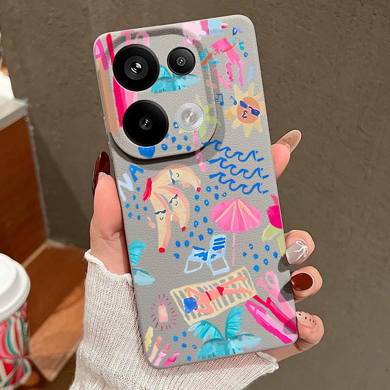 Мультяшный чехол-пенал для отпуска для Xiaomi Redmi Note 14 13 Pro 5G 4G 12 11 Чехол для Xiaomi 14T 13T 11T Pro Силиконовый чехол с текстурой кожи