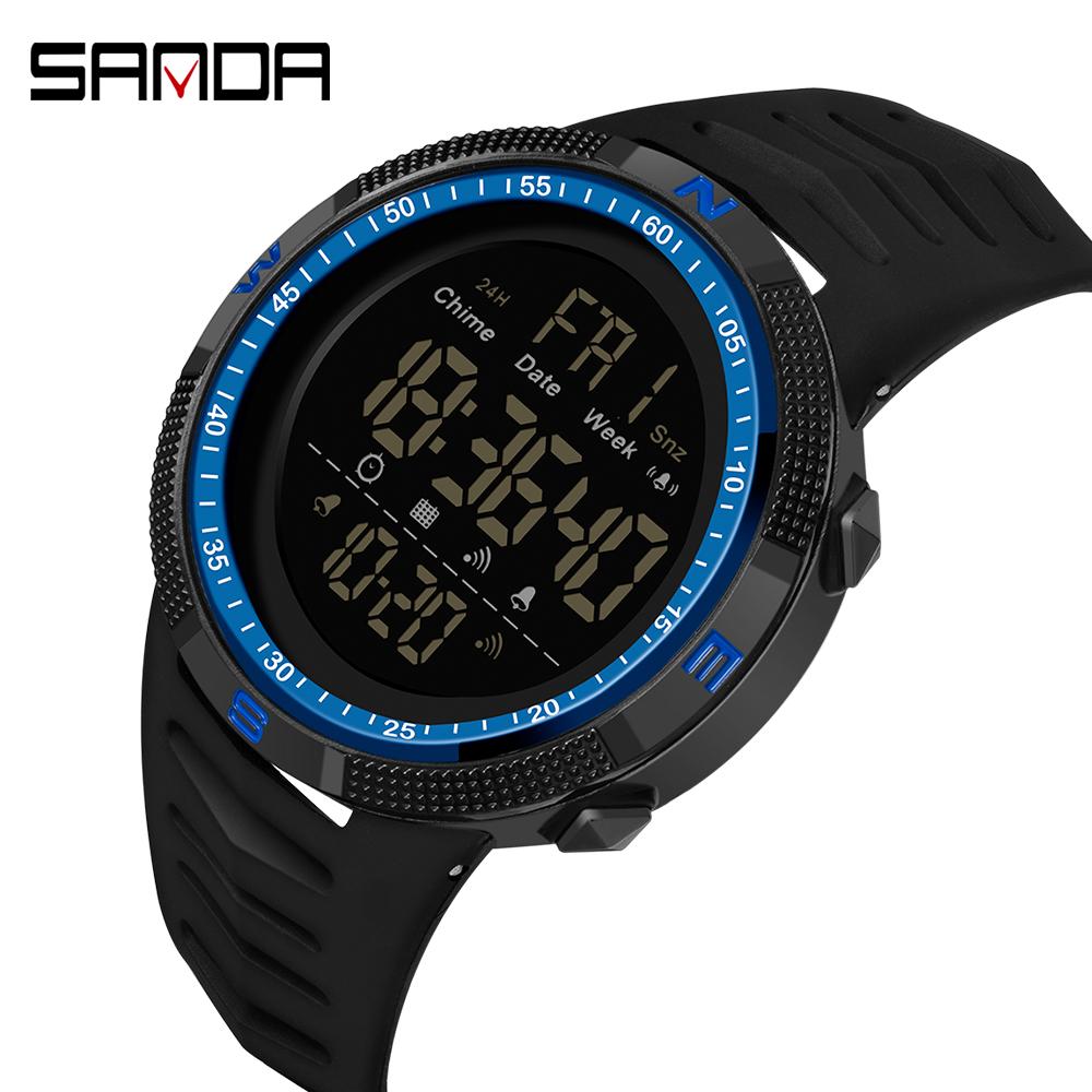 SANDA New Electronic Meter Movement Fashion Trend Men's Middle School Students Watch The Night Light Waterproof Watch