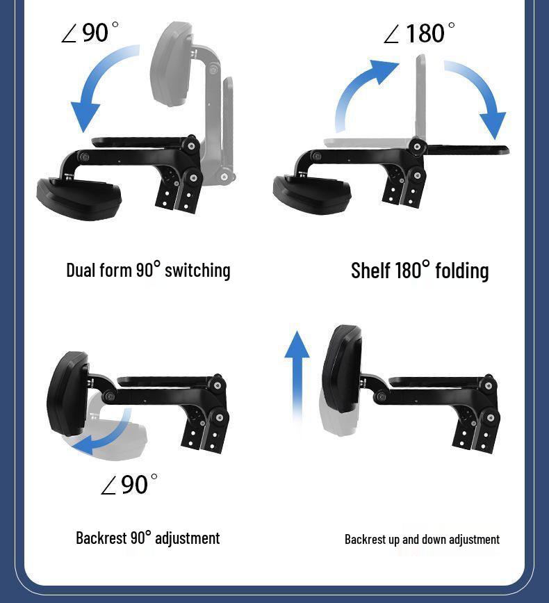 CU530 Adjustable Folding Backrest, Quick-Release Saddlebag Support, Rear Luggage Rack, Gear Lever, and Widened Pedal