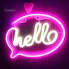 HELLO Neon Sign Creative Shape USB/Battery Operated Non-glaring LED Neon Lamp Wall Ornament Party Supplies