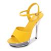 Женские прозрачные летние женские непромокаемые туфли на очень высоком каблуке, босоножки «рыбий рот» на тонком каблуке, каблук 15 см, платформа 5 см, LFD