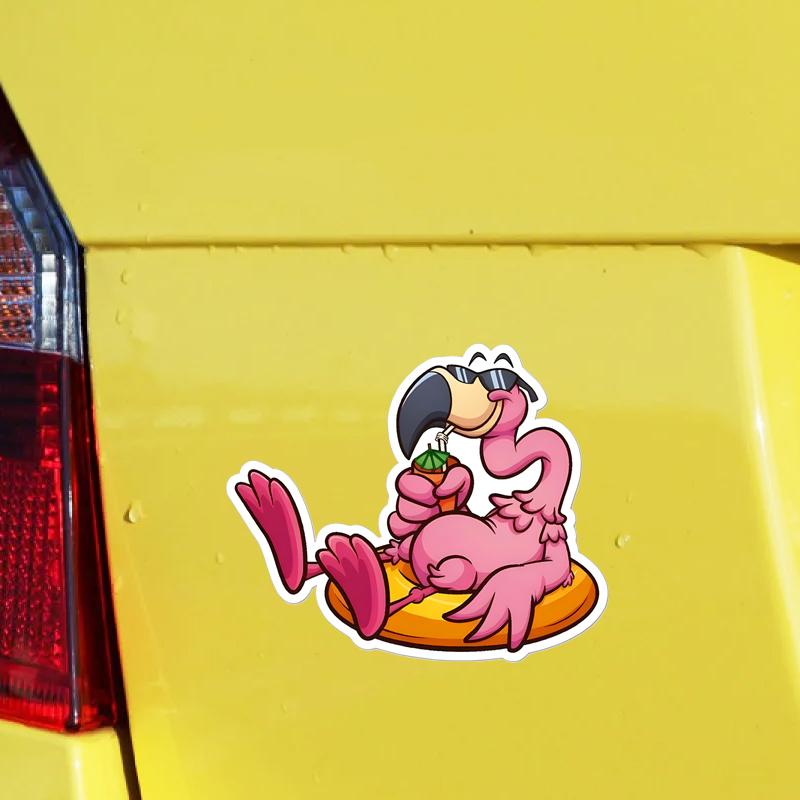 DS48#12x15см Забавный Фламинго Наклейка на машину Наклейки на машину Водонепроницаемая виниловая наклейка для грузовика мотоцикла скутера Наклейки автомобильные аксессуары