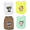 Dog Vest Round Neck Summer Breathable Pet T-shirt Cute Cartoon Animal Print Cat Pullover Pet Fashion Clothes
