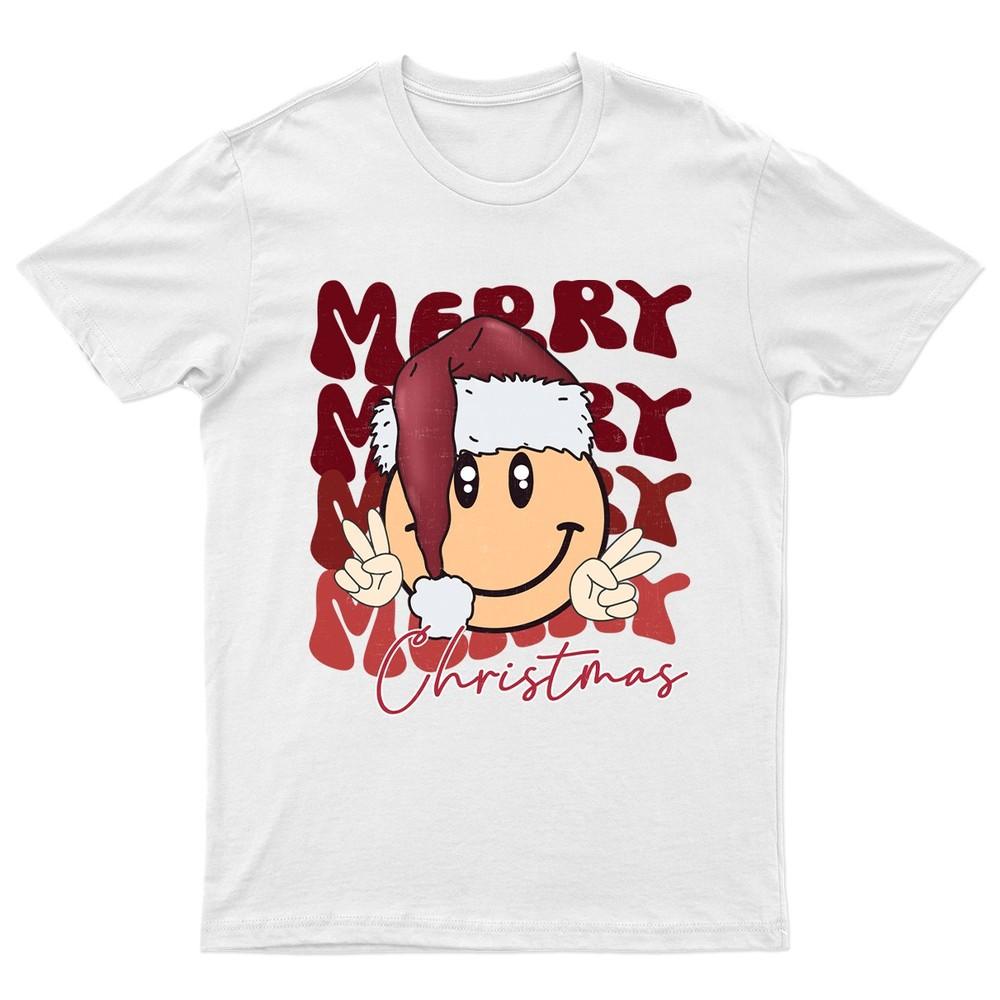 Merry Christmas Santa Hat TShirt Unisex Gift Retro Seasonal Funny Xmas Claus