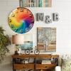 Silent Round Glass Clock 30cm Custom Logo Printing High Transparency Slim Wall Clock Home Decor