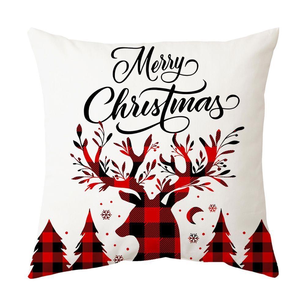 Рождественское украшение для дома чехол для подушки Веселый рождественский снеговик Рождественская елка клетчатый принт чехол для подушки Украшение для дивана