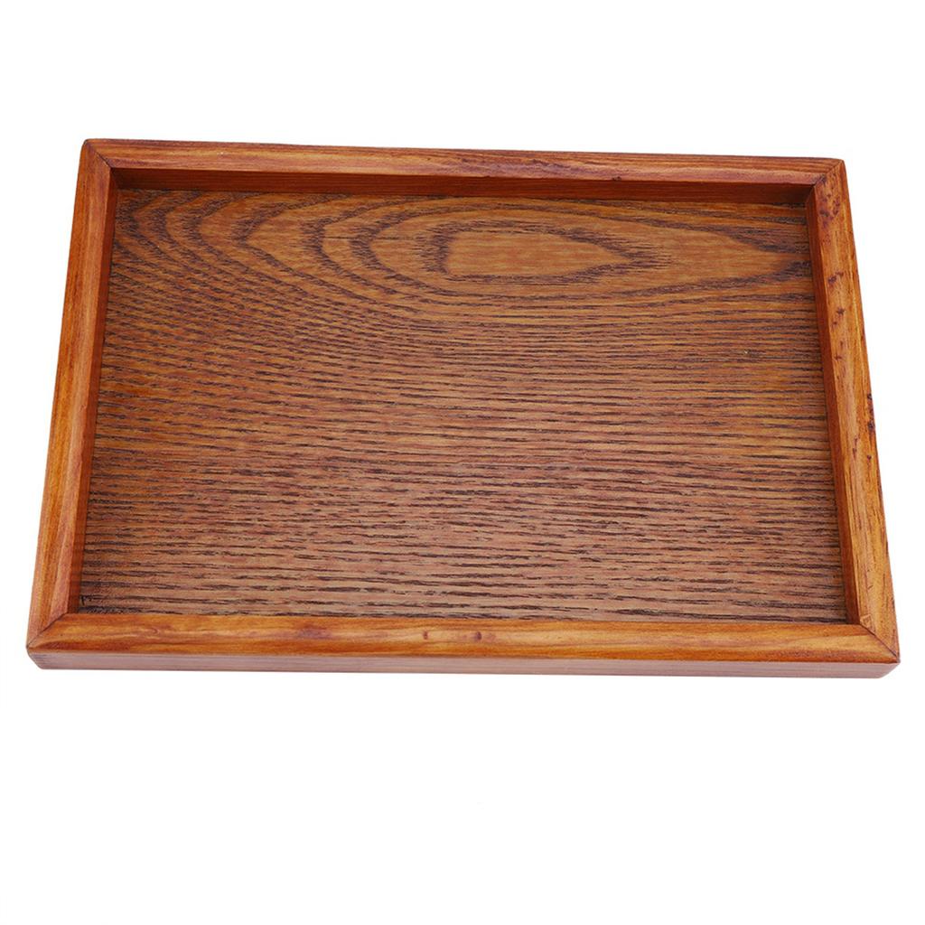 Rectangle Wooden Tea Tray Serving Table Plate Snacks Food Storage Dish for Hotel Home(22*15cm)
