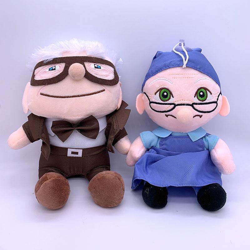 2pcs/set 14/20cm Brinquedos the Movie UP Carl Grandfather Grandmother Cartoon Stuffed Soft Plush Toys Carl Up Plushes Kids Gifts