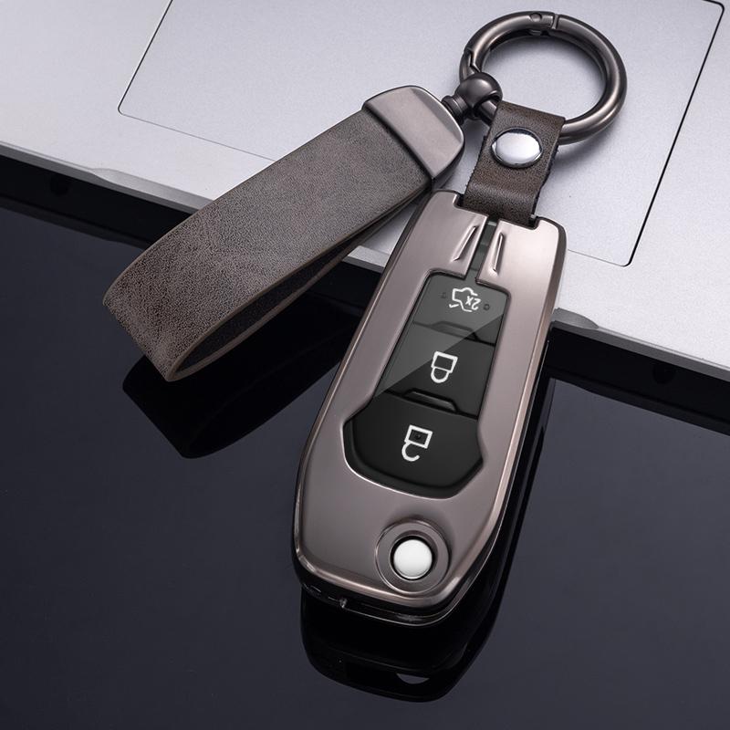 Модный чехол для ключей из металлического сплава для Ford Mondeo 3 4 5 MK3 MK4 MK5 Focus 3 4 Ranger SC Max Explorer Fiesta, чехол для ключей, брелок, аксессуары