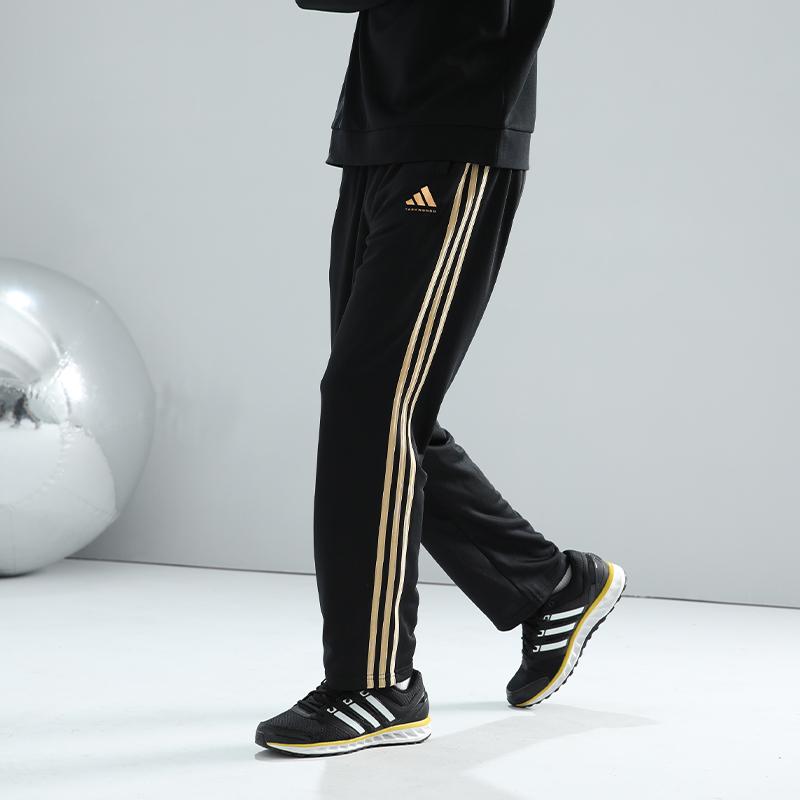Adidas Лого Тхэквондо Боковая полоса Эластичные Ретро Спортивные Повседневные Брюки Унисекс Низ Черный Золотой TR30PT-BG