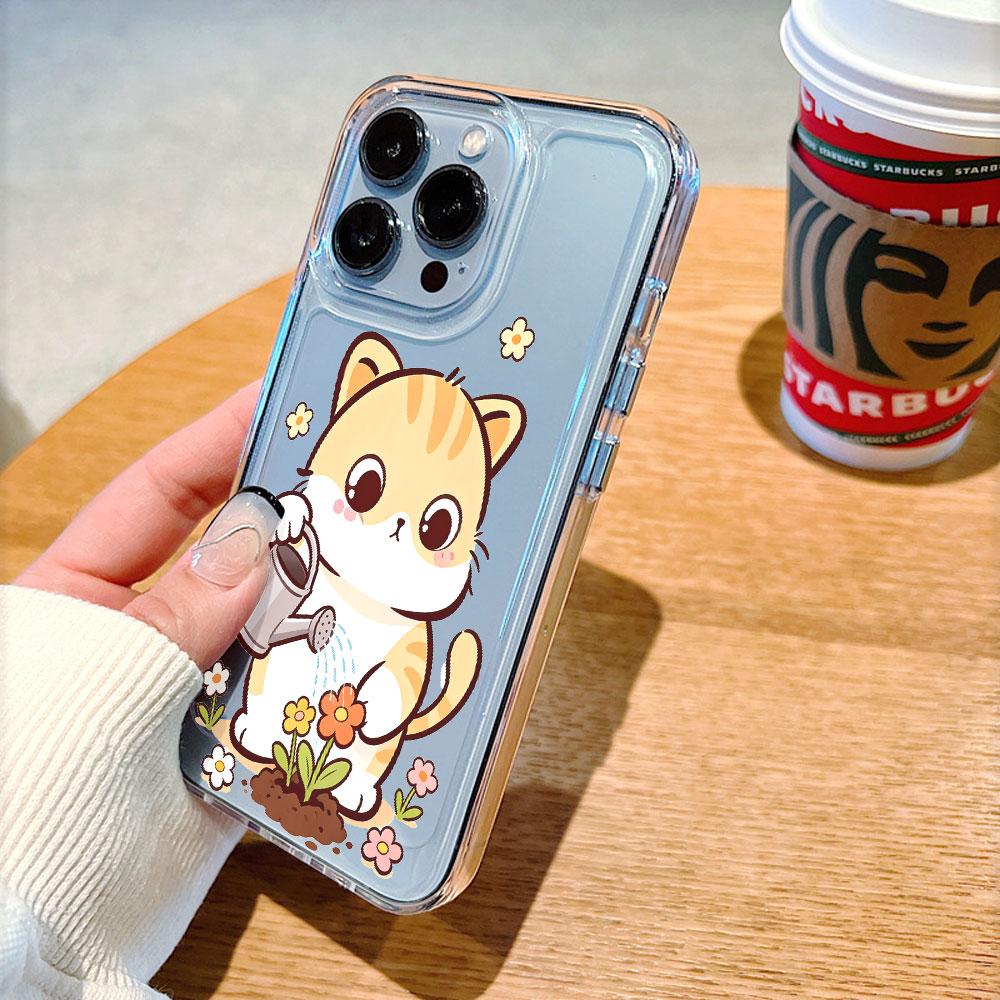 Чехол для телефона 'Кот поливает цветы' для Xiaomi Redmi Note 15 14 13 12 11 10 9 8 7 Pro Plus Мягкий противоударный защитный чехол