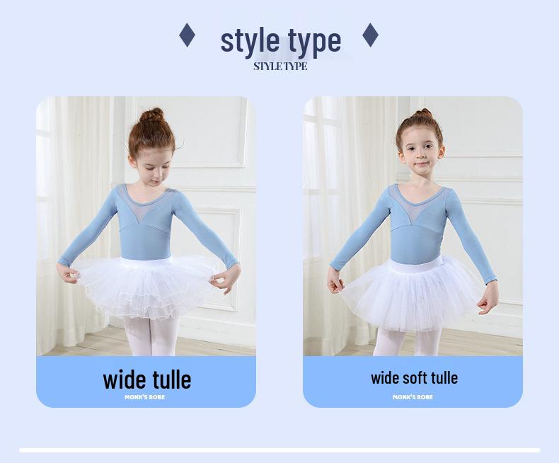 Girls' Tulle Dance Skirt - Short, Puffy, Pink & White Options, Summer Practice Wear