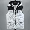 Батал S-8XL Зимние безрукавки парки Мужская верхняя одежда Мода Мужской теплый жилет с капюшоном