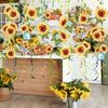 18Pcs Sunflower Hanging Swirls Decorations Sunflower Foil Swirls Ceiling Wall Decor for