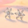Korean Silver Snowflake Stud Earrings: Elegant, Trendy, Simple Design for Women - Perfect for Christmas or Everyday Wear