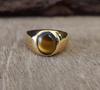 Tiger Eye Ring, Men Women Signet Ring, 7x8 Mm Gemstone, 925 Solid Sterling Silver, Handmade Jewelry, Gift for Partner