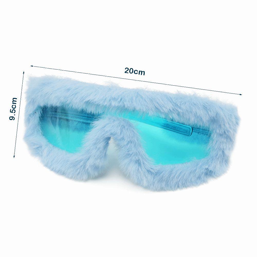 Soft Plush Sunglasses Furry Punk Sunglasses Y2K Winter Sunglasses  Winter Christmas Halloween Party