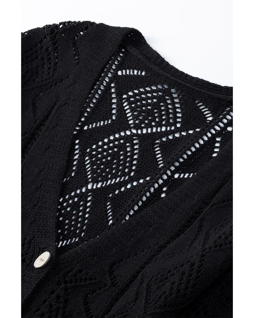 Azura Exchange Кардиган с ажурной вязкой