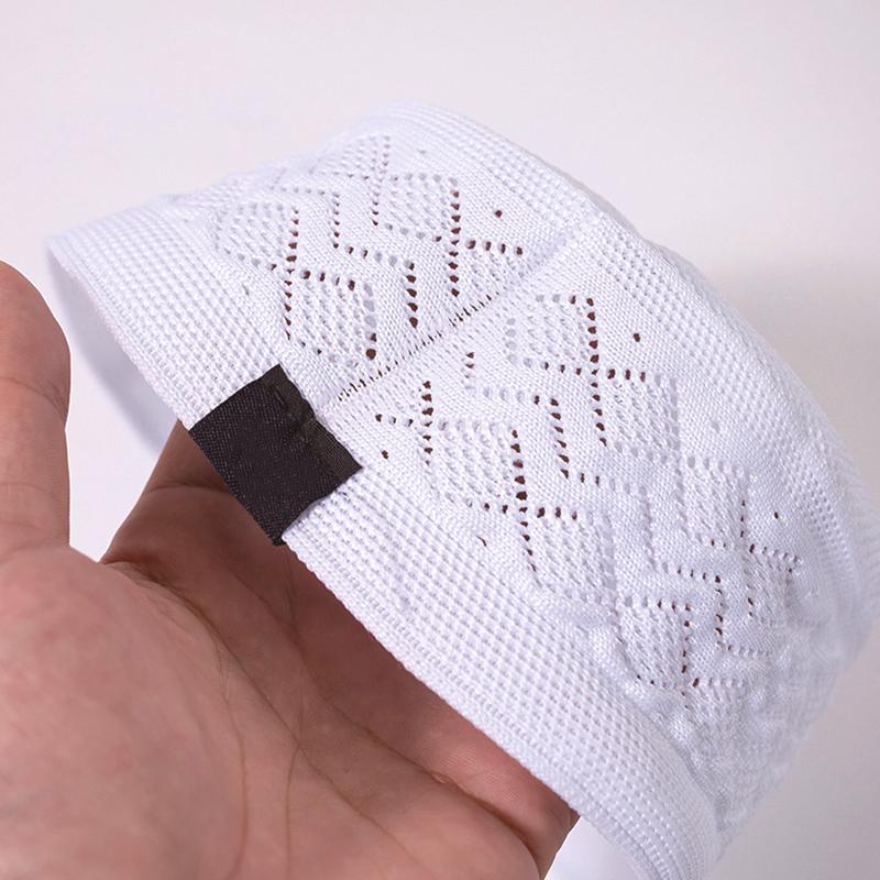 1Pc Men Worship Daily Wear Polyester Soft Muslim Breathable Prayer Hat Religious Flat Top