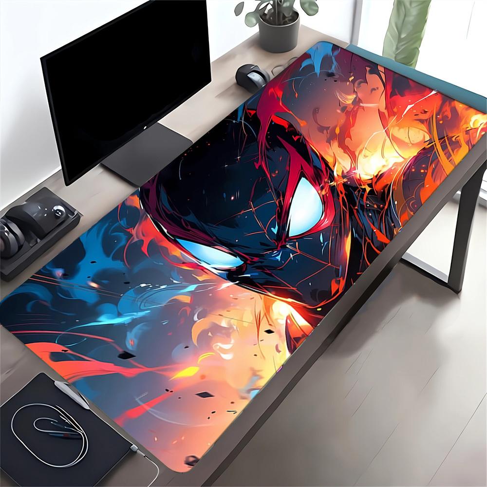 Large Multi-Size Non-Slip Rubber Base Spiderman, Heroic, Dynamic Mouse Pad, Stitched Edges Keyboard Desk Mat for School, Office, Home, Gift