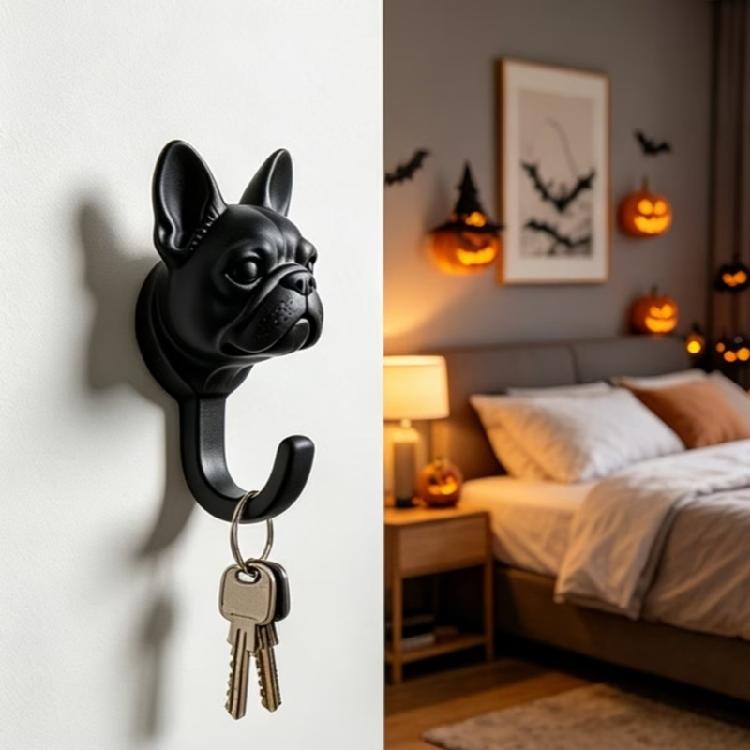 Decorative Dog Head Wall Hook Set PET Wall Mounted Accent for Small Item Use across Bedroom and Entryway Areas