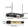 Черный/Золотой UHF Профессиональная Беспроводная Микрофонная Система 2-канальная ЖК-дисплей Двойной Беспроводной Ручной Микрофон Караоке KTV Сцена Вечеринка Речь