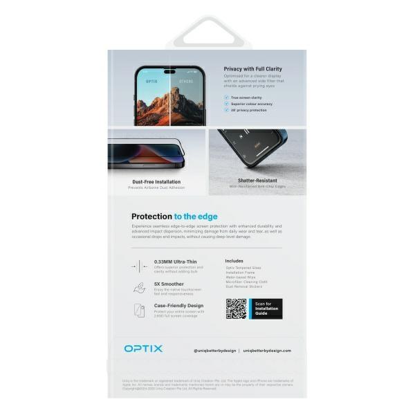Uniq Optix Privacy Iphone 16 Pro Max6.9 Prywatyzujące Szkło Hartowane Z Aplikatorem