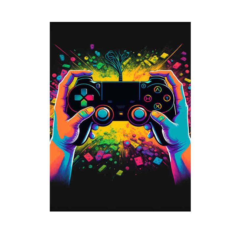 Геймерский контроллер, крутой игровой постер и принты, Spel Kawaii, наушники, красочная картина, настенная живопись, холст, картина, декор для комнаты, подарки