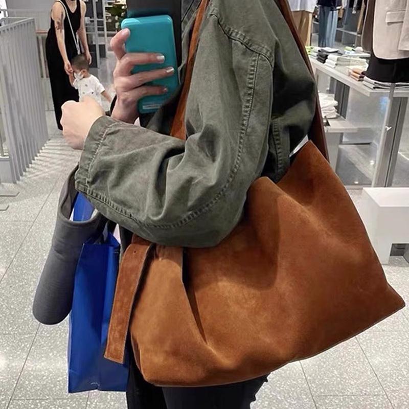 Yogodlns Новая замшевая сумка-ведро женская сумка на плечо шоппер большая вместимость сумка модная повседневная универсальная сумка кроссбоди для женщин