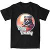 Funny Dustbin Trash Can Raccoon Lover T Shirt for Men Women Pure Cotton Stay Trashy Garbage Raccoons Meme Tee Shirt Clothing