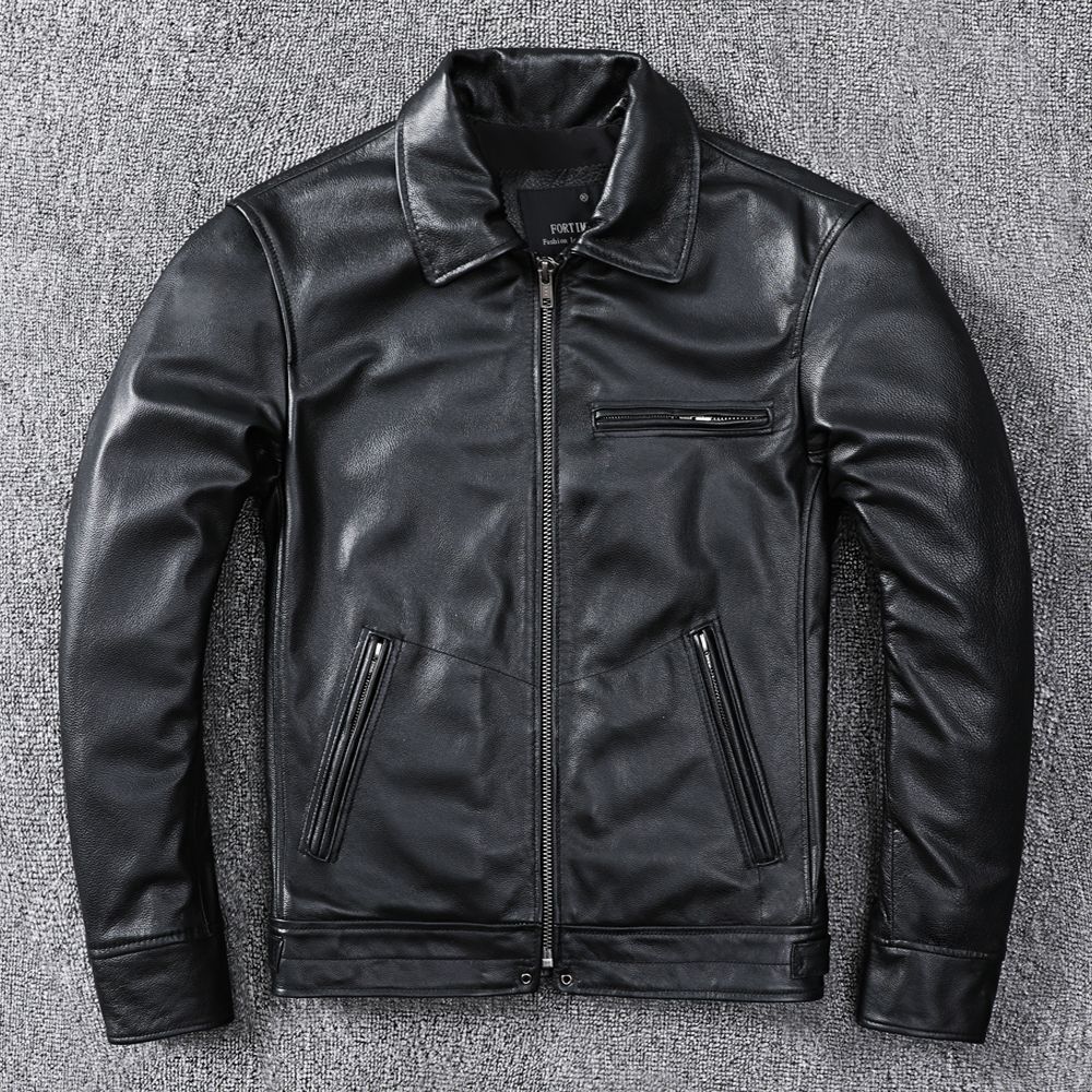 Mulholland Drive Replica Classic First Layer Soft Calfskin Leather Jacket for Men Slim Leather Casual Jacket