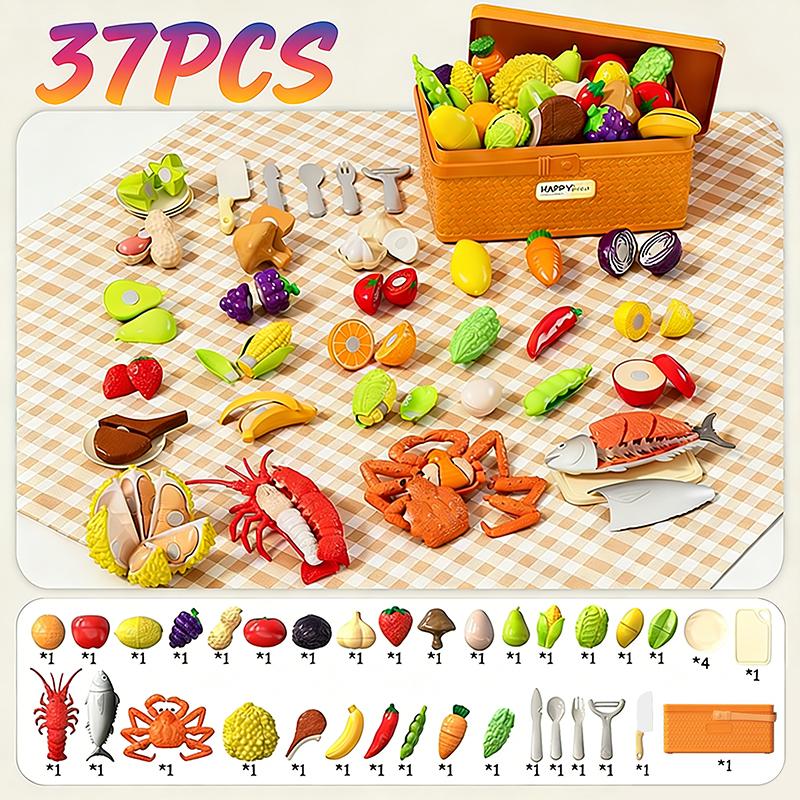Kids Cutting Food Pretend Kitchen Toys Simulated Seafood Disassembly Crab/Tuna/Turkey Set Educational Role Play Gift Girls Toys