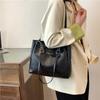 Большая вместительная сумка женская 2024 новая простая и модная сумка через плечо текстурированная тканая повседневная классическая сумка-тоут для поездок на работу