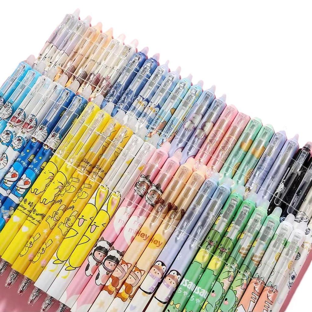 Стираемая ручка Mo Yi Cai 0,5 мм синяя/черная с запасным стержнем, пулевидный наконечник, подходит для студентов и третьего класса.