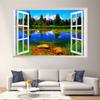 57*90 см 3D Природный пейзаж Ложное окно Настенная живопись Гостиная Спальня Съемный настенный стикер Hoom Decor
