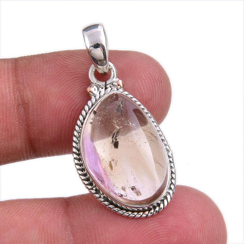 Natural Ametrine Gemstone Handmade 925 Solid Silver Jewelry Pendant 1.50'' d9W78