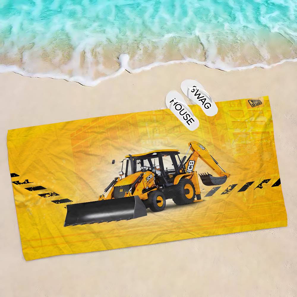 Экскаватор J-JCB логотип Аниме Пляжное Полотенце для плавания Мягкое Впитывающее Мочалка Детские Подарки для Детей Путешествия Кемпинг Спортзал