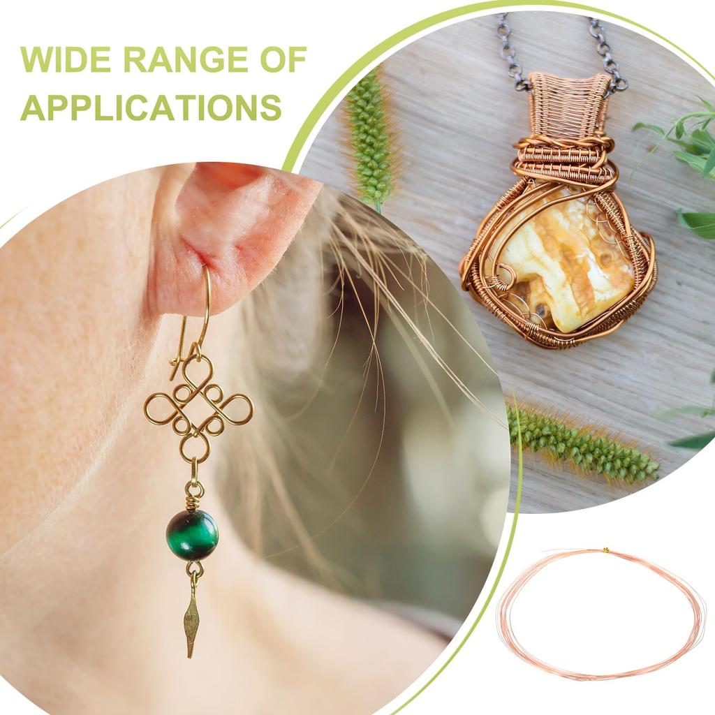 PATIKIL Jewelry Making 99.9% Pure Copper Wire 28 Gauge (0.3 mm) Craft Wire 4.5