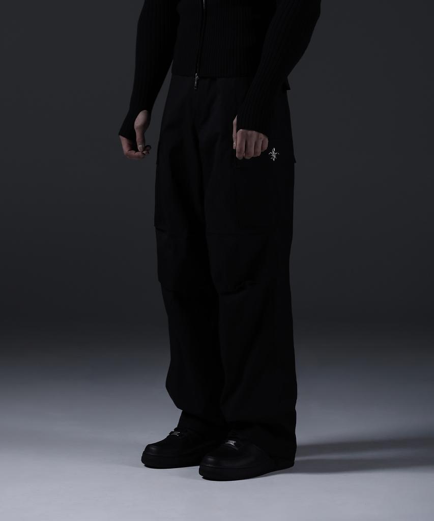 CARMID Glory Wide Curved Parachute Cargo Pants [Black]
