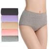 Women Underpants Mid Waist Solid Color Cotton Butt-lifted Good Breathability Elastic Quick-drying Sport Casual Briefs Female