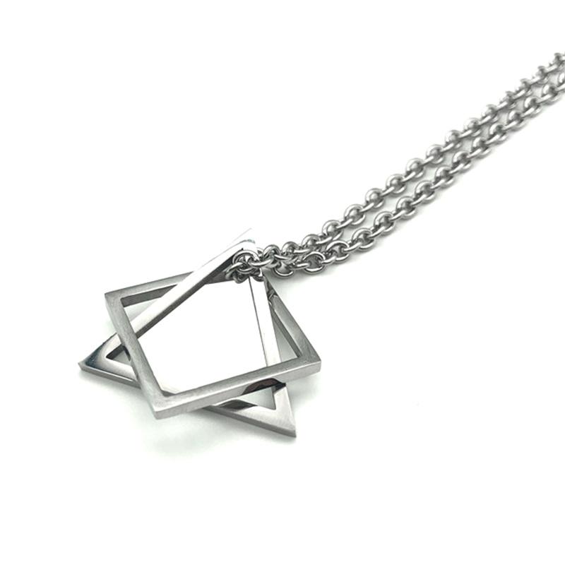 Геометрическая форма Треугольный кулон Ожерелье Хип-хоп Стиль Серебряный Цвет Ключица Цепь Для Мужчин Женщин Ювелирные Изделия Подарок На Вечеринку