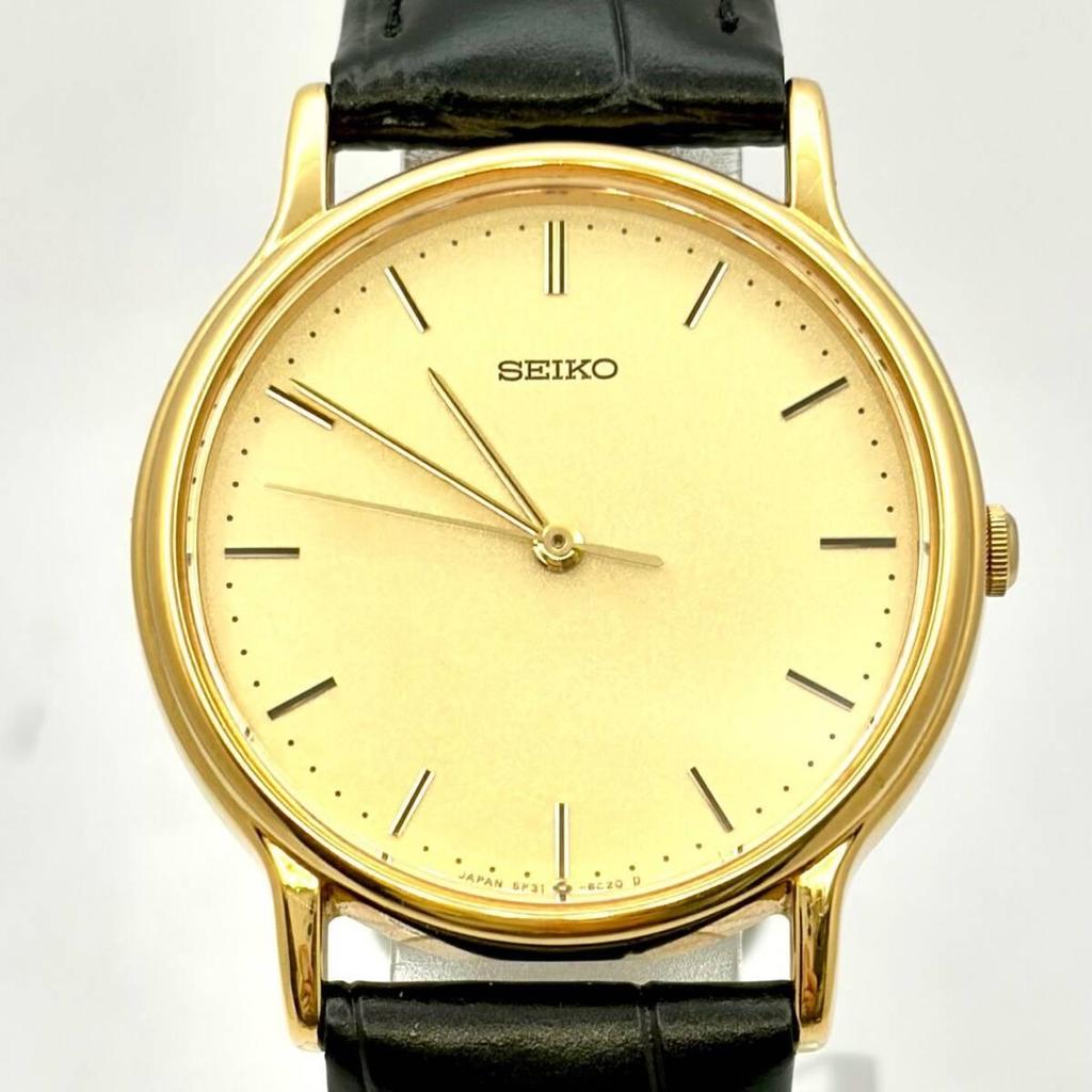 [Новая батарея] Мужские часы SEIKO Золотые 5P31-6A3A 810397 Новый ремешок