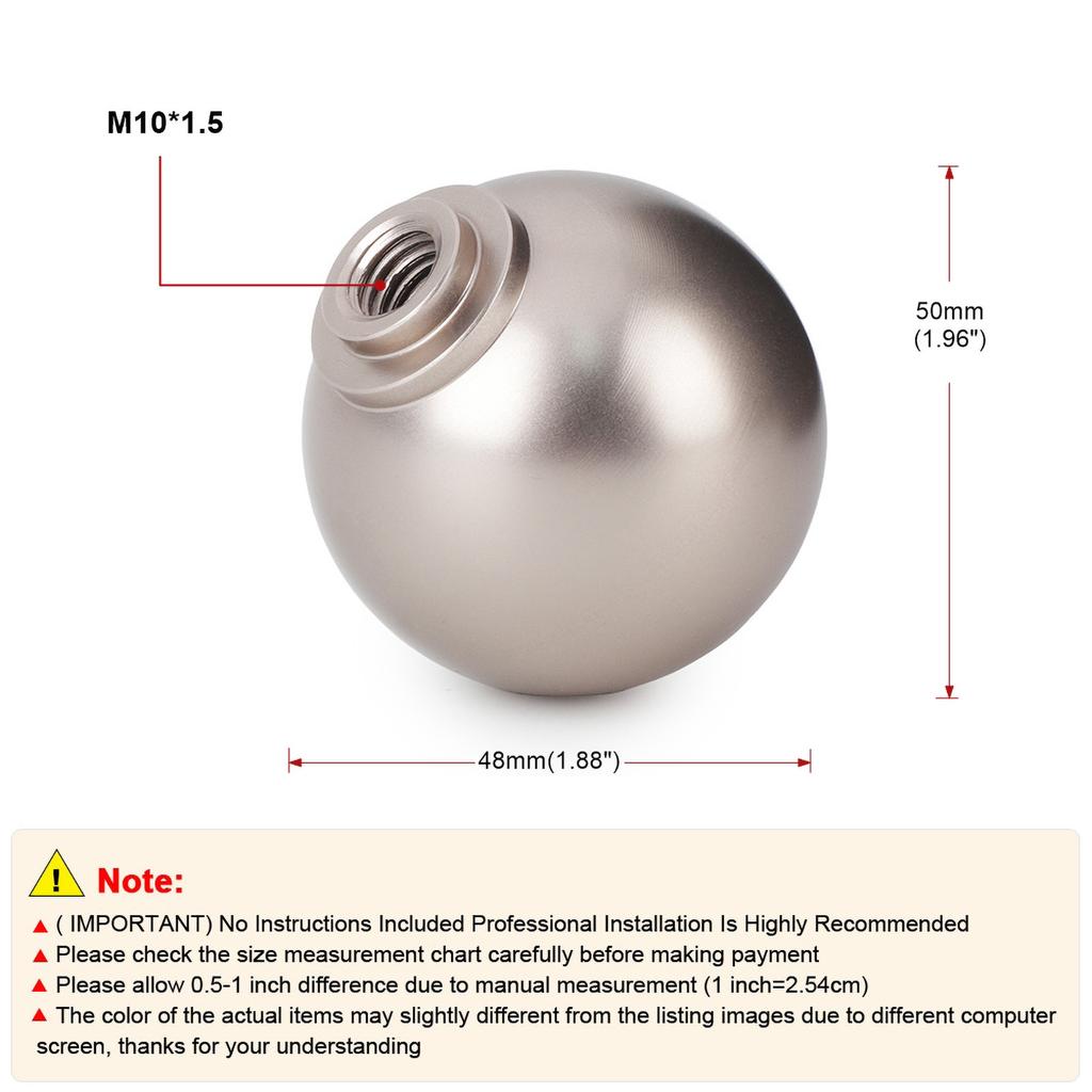 Aluminum 5/6 Speed JDM Ball Shape Shift Gear Knob M10*1.5 For Honda Fit Civic City FD2 FN2 EP3 TYPE R DC2 DC5 AP1 AP2 S2000 F20C