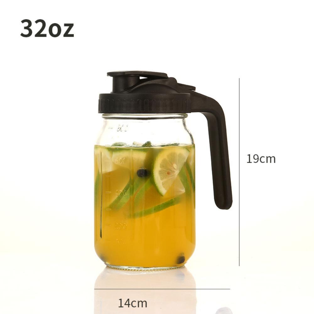 Large Capacity Wide Mouth Mason Jar Car Mounted Glasses Tumbler Glass Tea Cup  for Cold Brew